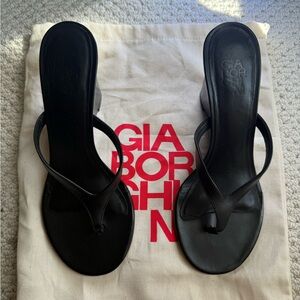 Gia Borghini Black Strappy Heels